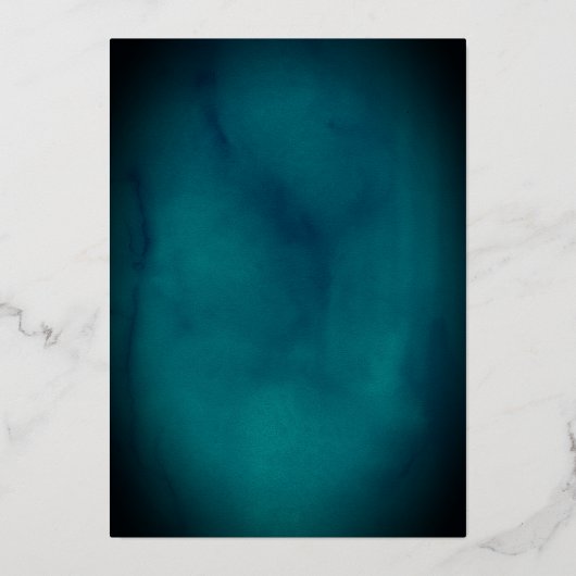 Blauwgroen Gouden Kroon Bloemen Quinceanera Folie Uitnodiging (Achterkant)