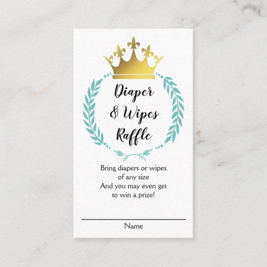 Blauwgroen gouden kroonluier DOEKJES RAFFLE Informatiekaartje (Voorkant)