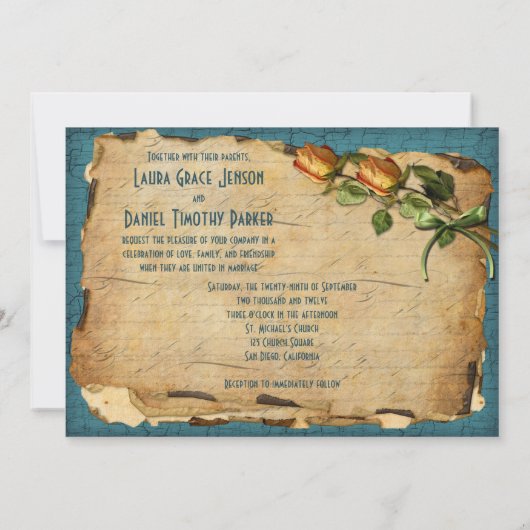  Blauwgroen, gouden Lijst Foto Weddenschap II Kaart (Achterkant)