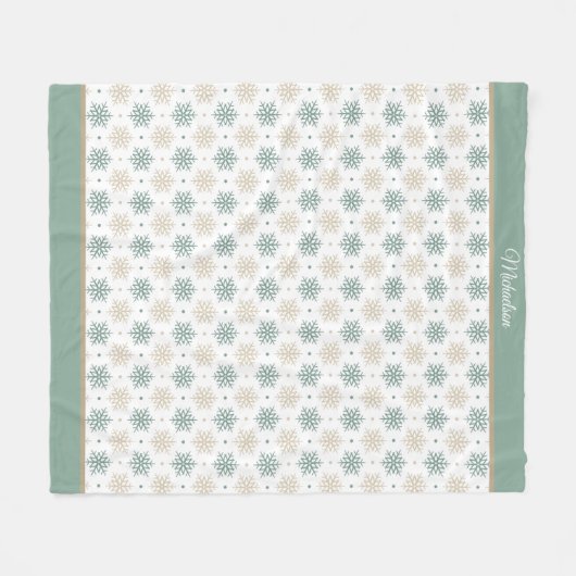 Blauwgroen gouden neusschildervlek fleece deken (Voorkant (Horizontaal))