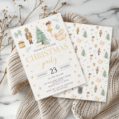 Blauwgroen Gouden Notenkraker Ballet Kerstfeest Feestdagenkaart