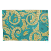 Blauwgroen gouden octopus kussen Hoesje Kussensloop (Voorkant)