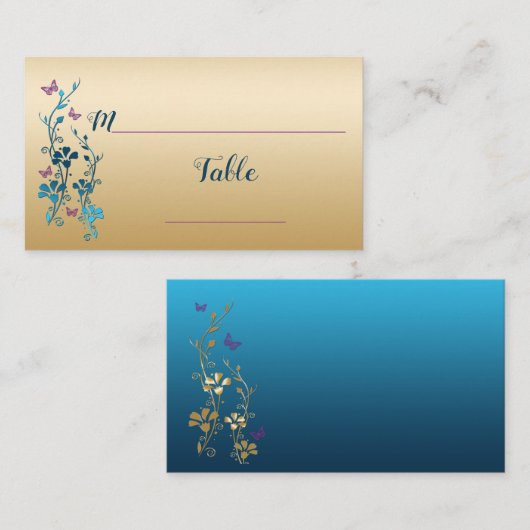 Blauwgroen, gouden, Paarse Plaatskaarten, Butterfl Plaatskaartje