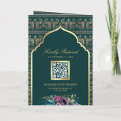 Blauwgroen gouden pauwenpatroon bloemenindiaanse b (Achterkant)