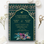 Blauwgroen Gouden Peacock Anand Karaj Sikh Bruilof Kaart<br><div class="desc">Verras uw gasten met deze traditionele Sikh bruiloft uitnodiging met een elegante pauw patroonachtergrond en prachtige waterverf met een moderne typografie. Voeg eenvoudig uw evenementgegevens toe aan deze gebruiksvriendelijke sjabloon om er een unieke uitnodiging van te maken.</div>