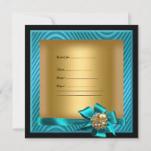 Blauwgroen gouden rimpel op jaardag kaart (Achterkant)