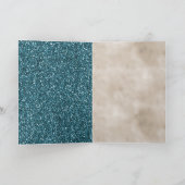 Blauwgroen gouden sprankeling Confetti Glitter Lie Kaart (Binnen)