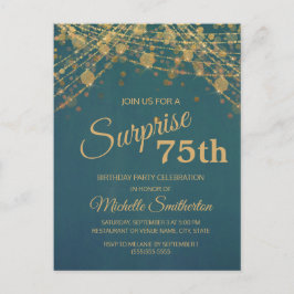 Blauwgroen gouden strijklichten Verrassend 75e ver Briefkaart