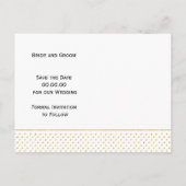 Blauwgroen, gouden tropische bladeren bruiloft Sav Aankondigingskaart (Achterkant)