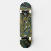Blauwgroen, gouden, witte en zwarte oliën persoonlijk skateboard (Voorkant)