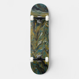 Blauwgroen, gouden, witte en zwarte oliën persoonlijk skateboard