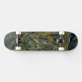 Blauwgroen, gouden, witte en zwarte oliën persoonlijk skateboard