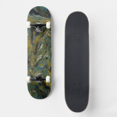 Blauwgroen, gouden, witte en zwarte oliën persoonlijk skateboard (Voorkant)