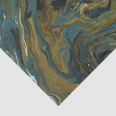 Blauwgroen, gouden, witte en zwarte oliën tissuepapier (Detail)