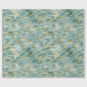 Blauwgroen gouden zebraprint cadeaupapier (Vlak)