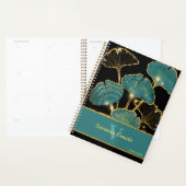 Blauwgroen Gouden Zwarte Ginkgo Leaf Botanische Ku Planner (Display)