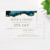 blauwgroen goudglitter Agate Referral-Kaart Visitekaartje (Bureau)