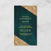 Blauwgroen goudhoningbijenteelt visitekaartje (Achterkant)