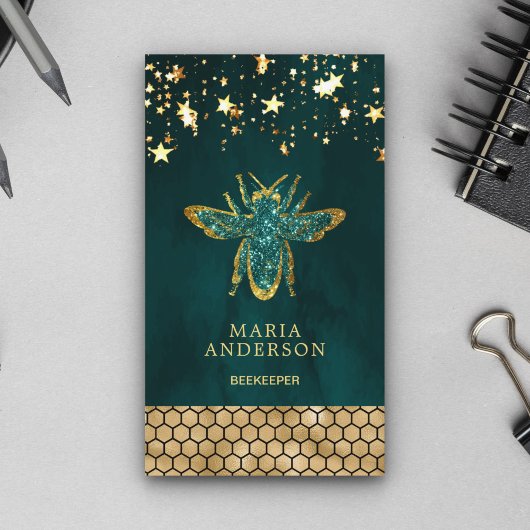 Blauwgroen goudhoningbijenteelt visitekaartje