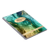 Blauwgroen & goudink Abstract, naam/onderwerp Notitieboek (Rechterzijde)