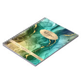 Blauwgroen & goudink Abstract, naam/onderwerp Notitieboek (Linkerzijde)