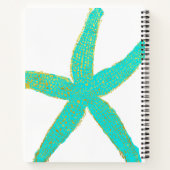 Blauwgroen goudmakreel met goudmakreel Initialen Notitieboek (Achterkant)