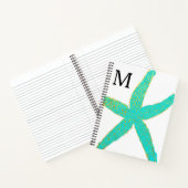 Blauwgroen goudmakreel met goudmakreel Initialen Notitieboek (Binnen)