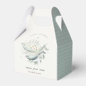 Blauwgroen goudmakreel "onderwater" Vis Baby showe Bedankdoosjes (Achterkant)