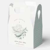 Blauwgroen goudmakreel "onderwater" Vis Baby showe Bedankdoosjes (Geopend)