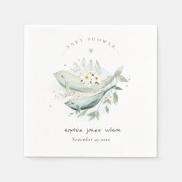 Blauwgroen goudmakreel "onderwater" Vis Baby showe Servet