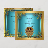 Blauwgroen goudoliet Elite Elegant Birthday Party Kaart (Voorkant / Achterkant)