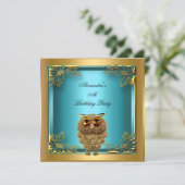 Blauwgroen goudoliet Elite Elegant Birthday Party Kaart (Staand voorkant)