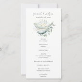 Blauwgroen goudonderzeese Floral Fish Wedding Prog Bedankkaart (Voorkant)