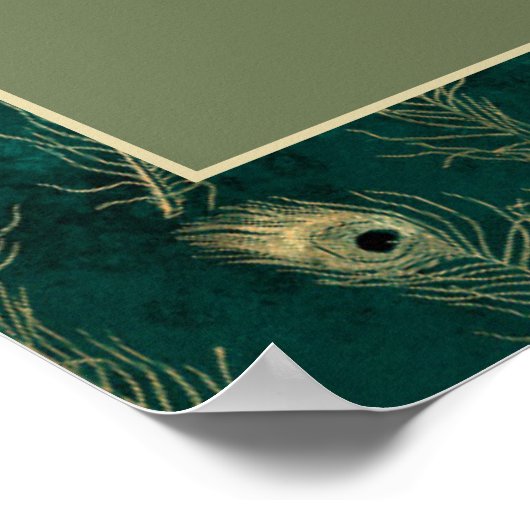 Blauwgroen goudpacock Feathers Girl's Sweet 16 Poster (Hoek)