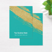 Blauwgroen goudpenseel met weergavekaarten visitekaartje (Bureau)