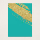 Blauwgroen goudpenseel met weergavekaarten visitekaartje (Achterkant)