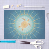 Blauwgroen goudschildpad en Mandala Tissuepapier (Craft)