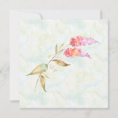 ~ Blauwgroen goudWaterverf Elegant Floral Wedding Kaart (Achterkant)