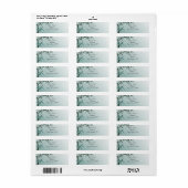 Blauwgroen Gradient Natuurlijk Bamboe Retouradres Etiket (Full Sheet)