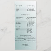 Blauwgroen Gradient Natuurlijk Bamboe Trouwprogram Programmakaart (Achterkant)