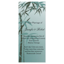 Blauwgroen Gradient Natuurlijk Bamboe Trouwprogram