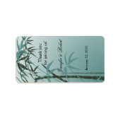 Blauwgroen Gradiënt Natuurlijke Bamboe Bruiloft Li Etiket (Voorkant)