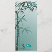 Blauwgroen Gradient Natuurlijke Bamboe Bruiloft Me Menu (Achterkant)