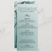 Blauwgroen Gradient Natuurlijke Bamboe Bruiloft Me Menu (Voorkant / Achterkant)