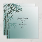 Blauwgroen gradiënt Natuurlijke Bamboe Weddenschap Kaart (Voorkant / Achterkant)