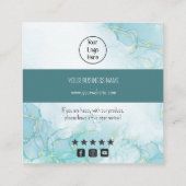 Blauwgroen  gradiënt visitekaartje tarief dank u (Achterkant)