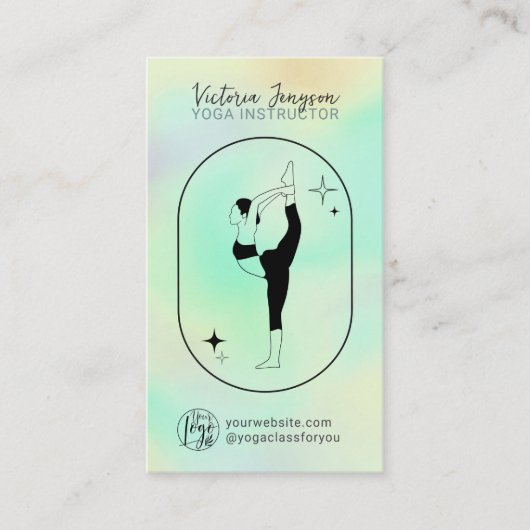 Blauwgroen gradiëntster Yoga-doctoraatsstudio lera Visitekaartje (Voorkant)