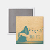 Blauwgroen  Gramophone Magnet (Voorkant / Achterkant)