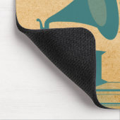 Blauwgroen  Gramophone Mousepad Muismat (Hoek)