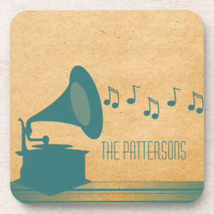 Blauwgroen  Gramophone Onderzetter Set